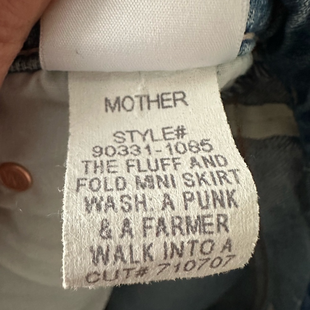 MOTHER The Fluff and Fold Pleated Mini Skirt NWOT  Sz 28 - Picture 8 of 10